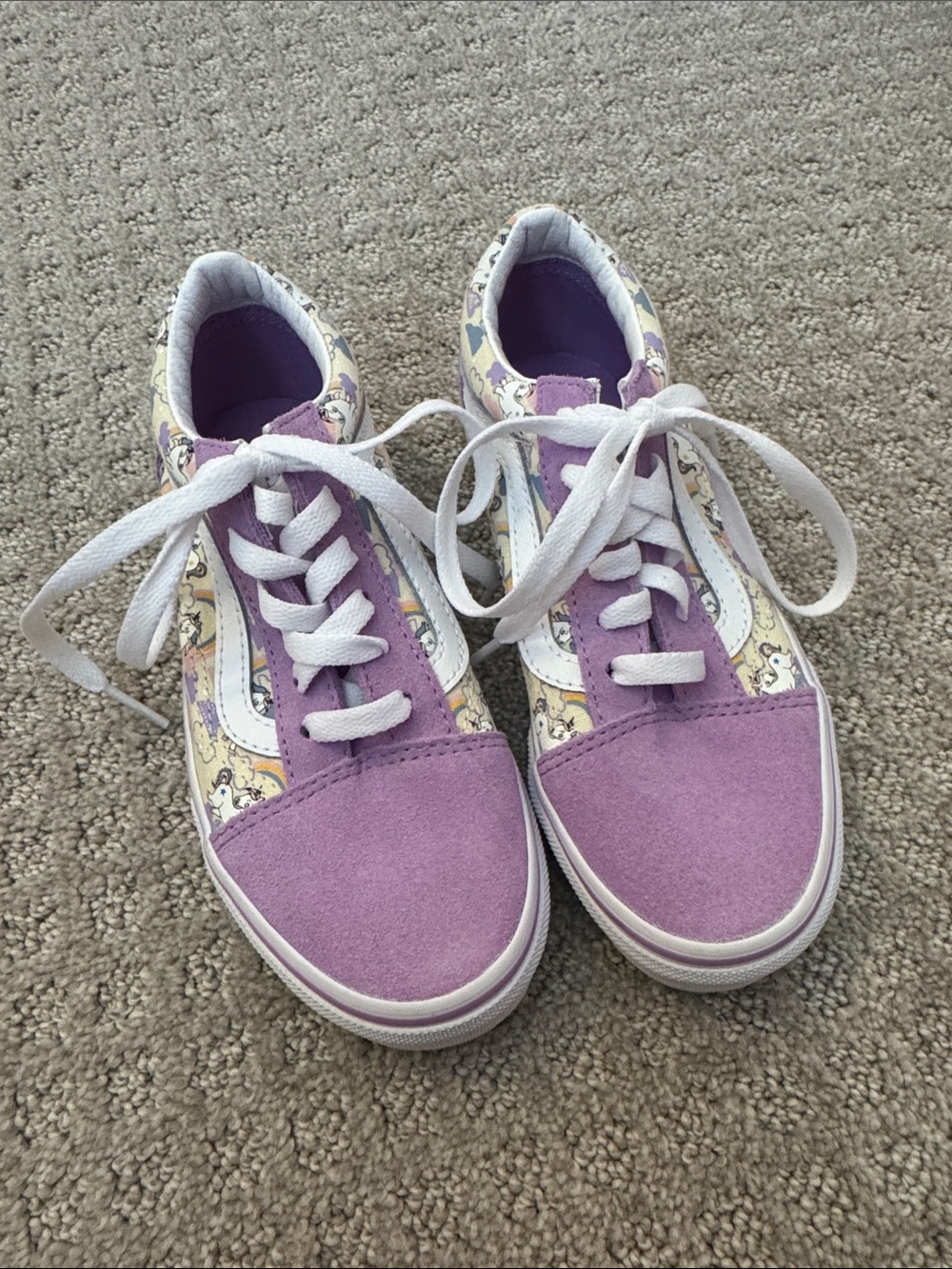 Lavender Suede unicorn and rainbow vans